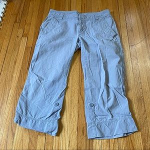North Face Women's Sz 12 Gray Cotton Rip Stop Hiking Utility Capri Pants